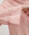 Dantel Kesimli Uzun Kollu Bluz Pembe