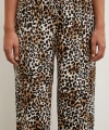 Leopar Saten Pantolon Siyah