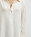 Viskon Saten Gömlek Ekru