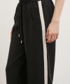 Beli Lastikli Şeritli Pantolon Siyah