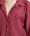 Fakir Kol Oversize Gömlek Bordo
