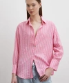 Çizgi Desenli Gömlek Pembe