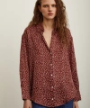Puantiye Desenli Saten Gömlek Kiremit