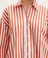 Cepli Çizgili Gömlek Oranj