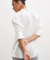 Geniş Manşetli Keten Gömlek Ekru