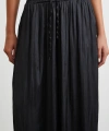 Beli Lastikli Geniş Paça Büzgülü Pantolon Siyah