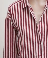 Multi Çizgili Cepli Gömlek Bordo