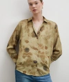 V Yaka Desenli Gömlek Haki