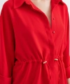 Büzgülü Kimono Gömlek Kırmızı