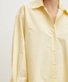 Cepli Çizgili Poplin Gömlek Sarı