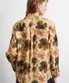Çiçekli Vual Gömlek Haki