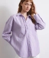 Lila Çizgili Gömlek Lila