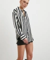 Çizgili Uzun Kollu Gömlek Siyah
