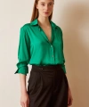 Basic Saten Gömlek Yeşil