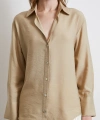Kraşlı Saten Gömlek Bej