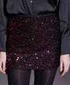 Pul Detaylı Mini Etek Bordo