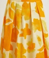 Beli Lastikli Batik Desen Piliseli Etek Sarı