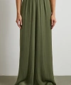 Beli Lastikli Dökümlü Geniş Paça Pantolon Haki