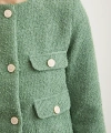 Düğme Detaylı Tüvit Ceket Yeşil