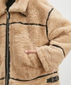 Ters Detay Peluş Lamine Mont Bej