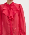 Fırfırlı Gömlek Fuşya