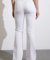 Yüksek Bel İspanyol Paça Jean Beyaz