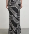 Desenli Maxi Verev Etek Siyah