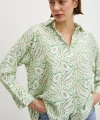 Şal Desen Modal Gömlek Yeşil