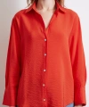 Basic Viskon Gömlek Kırmızı