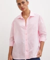 Yırtmaçlı Fakir Kol Gömlek Pembe
