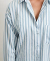 Multi Çizgili Cepli Gömlek Mavi