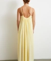 Askılı Piliseli Geniş Elbise Sarı