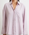 Cepli Çizgili Gömlek Lila