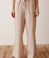 Beli Lastikli Biyeli Yüksek Bel Pantolon Bej