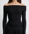 Omzu Açık Kaşkorse Bluz Siyah