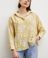 Çini Desenli Modal Gömlek Sarı