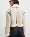 Biye Detaylı Lamine Ceket Bej