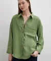 Mars Tencel Dökümlü Gömlek Yeşil