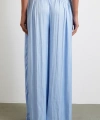 Beli Lastikli Geniş Paça Büzgülü Pantolon Mavi