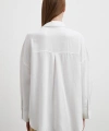 Keten Karışımlı Linen Prunes Gömlek Beyaz