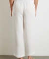 Çift Pileli Keten Pantolon Krem