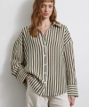 Çizgili T Kol Gömlek Haki