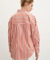Cepli Çizgili Gömlek Oranj