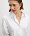 Yaka İncili Poplin Gömlek Beyaz