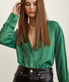 Saten Gömlek Benetton Yeşili