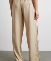 Beli Lastikli Çift Şeritli Pantolon Bej