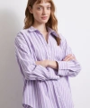 Lila Çizgili Gömlek Lila