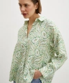 Şal Desen Modal Gömlek Yeşil