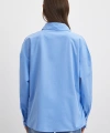 Düğme Detaylı Pamuklu Gömlek Mavi
