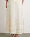Beli Lastikli Astarlı Hasır Etek Krem
